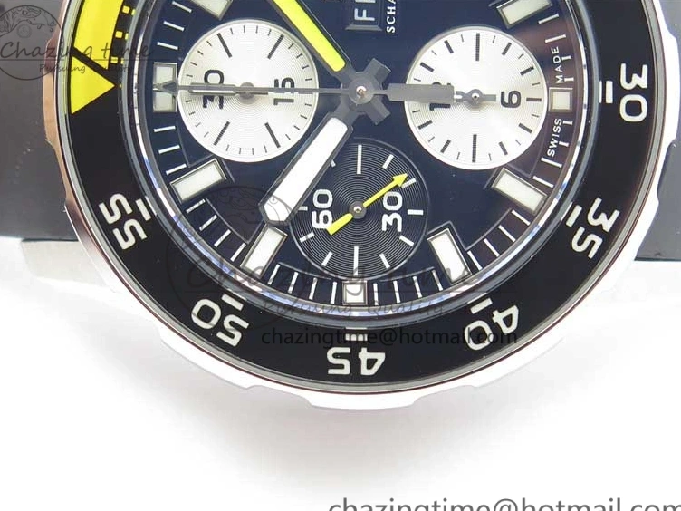 MIROTIME 0103 Aquatimer Chrono IW376702 SS BLS 1:1 Best Edition Black Dial on Black Rubber Strap A WellDesigned 7105